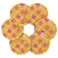 thumbnail image 7 of Yayeee 6 PCS Drink Coasters with Holder Set Woven Absorbent Round Tabletop Hot Pad, Large Pink Stars, 7 of 7