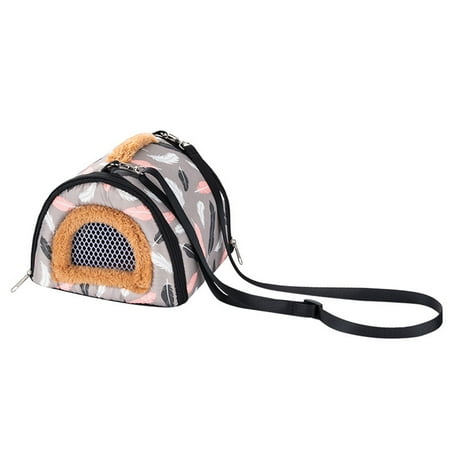 Zksm Hamster Bag - Pet Nest - Large Space - Detachable Strap - Top Handle - Bite Resistant - Printed - Keep Warm - Breathable - Cherry Print Hamster Bag for Winter