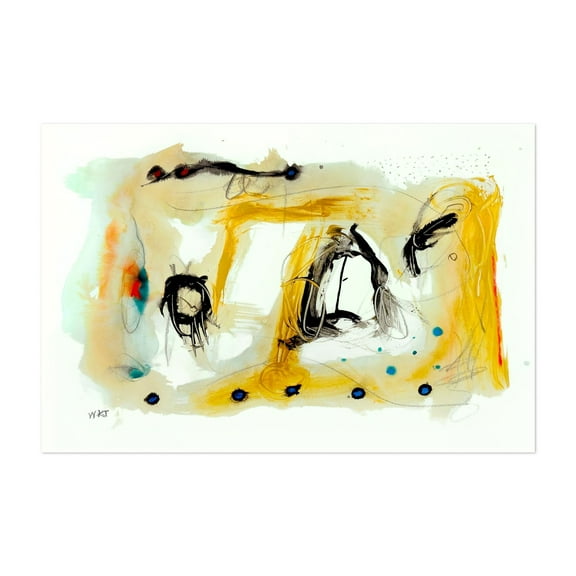 Resonance Series Number 12 - Mixed Media Abstract Modern Art Surrealism Minimalist Geometric Pastel Psychedelic Unframed Wall Art Print 4 x 6 inches