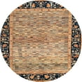 thumbnail image 1 of Ahgly Company Machine Washable Indoor Round Abstract Sandy Brown Area Rugs, 5' Round, 1 of 7