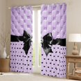 thumbnail image 2 of Manfei Cute Bowtie Curtains and Drapes Pack of 2 (52x63 Each),Cartoon Polka Dot Black Out Curtains, 2 of 6