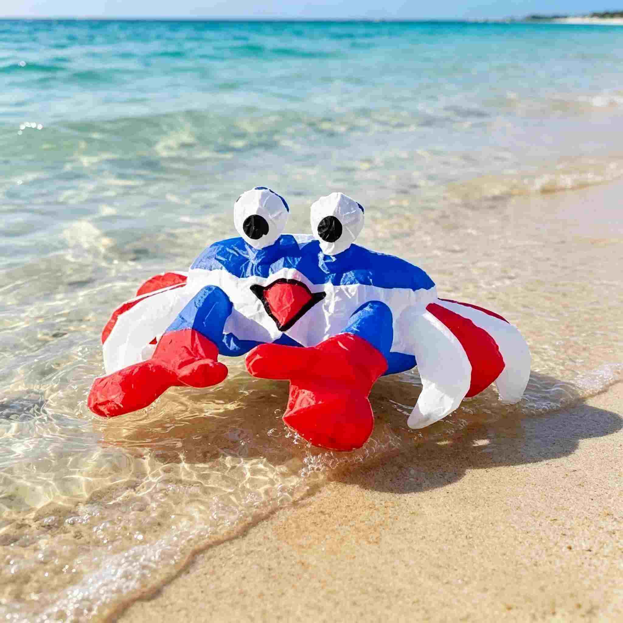 Crab Ground Kite, Beach Backyard Patio Laundry Decoration, Durable Ground Kites for Outdoor Summer Party Decor