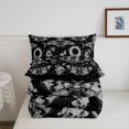 thumbnail image 5 of Homewish Death Moth Twin Comforter Sets,Halloween Skull Skeleton Bedding Set,Black Gray,Black Reversible,2 Pieces,1 Comforter and 1 Pillowcase, 5 of 7