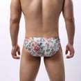 thumbnail image 4 of Lroveb Mens Sexy Low Waist Lace Printing Swimming Hot Summer Trunks Mens Cheeky Brief, 4 of 9