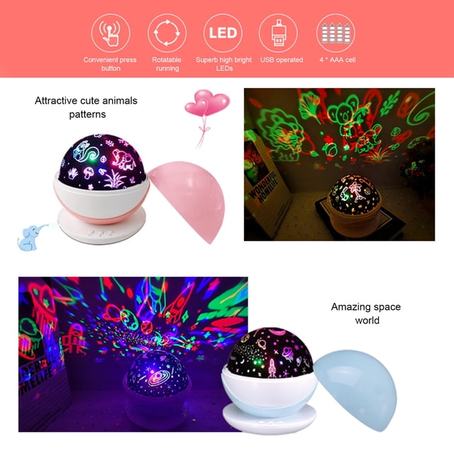 Colorido LED Magics Ball Proyector Luz giratoria Night Light con yeacher luz del proyector