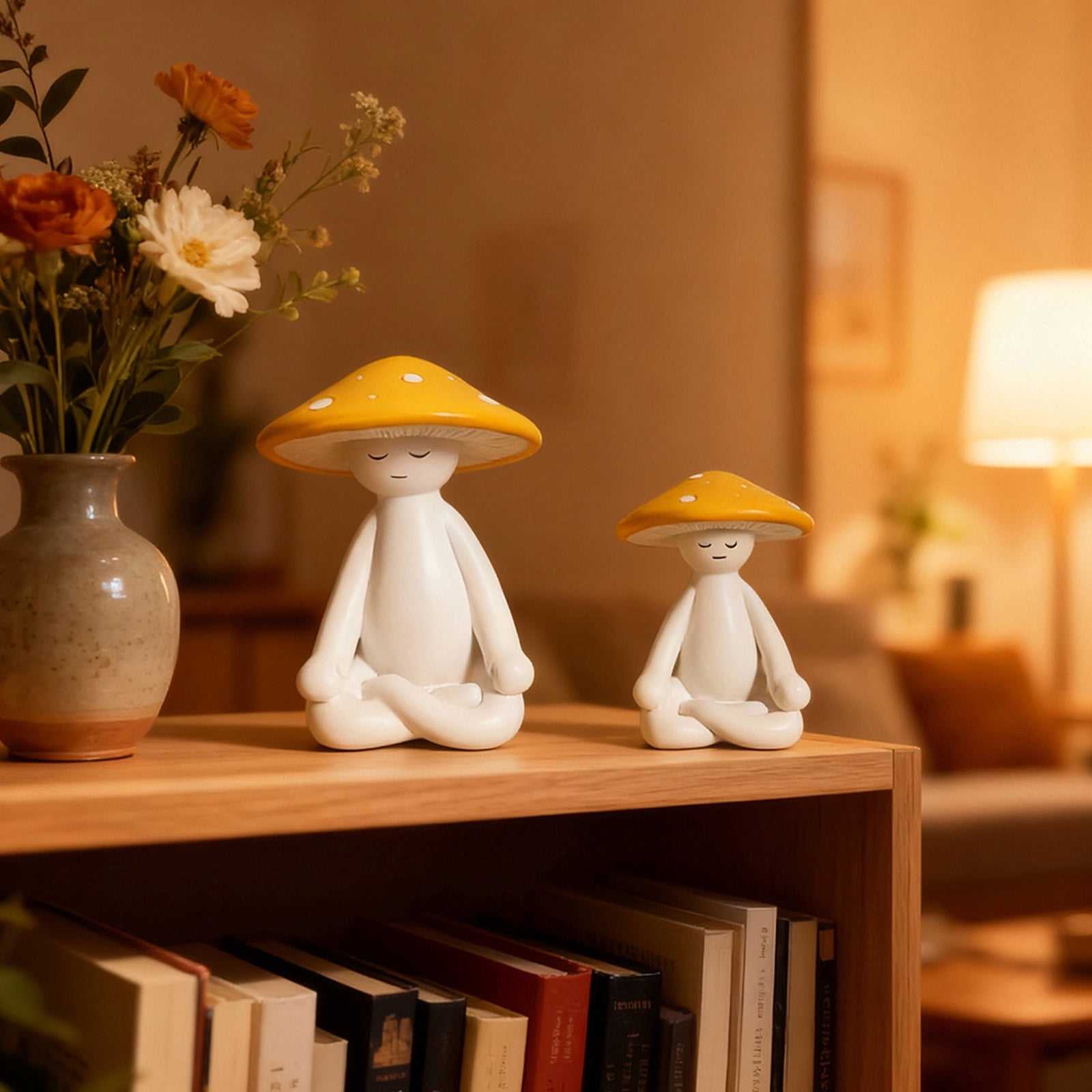 Garden Statue Fairys Garden Accessories Centrepieces Meditations Mushroom Figurines Sculptures Miniature Landscape Decor