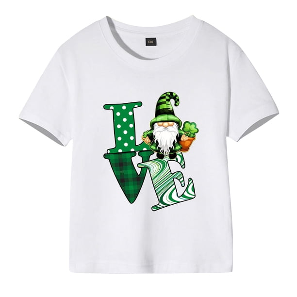 Gibobby Blusas Holgada Camisetas estampadas de manga corta para niños y niñas, ropa para Festival de verano (Verde, 2-3 Años)