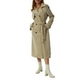 thumbnail image 6 of KOMOO Women Double Breasted Long Trench Coat Classic Lapel Overcoat Waterproof Long Jacket with Belt, 6 of 9