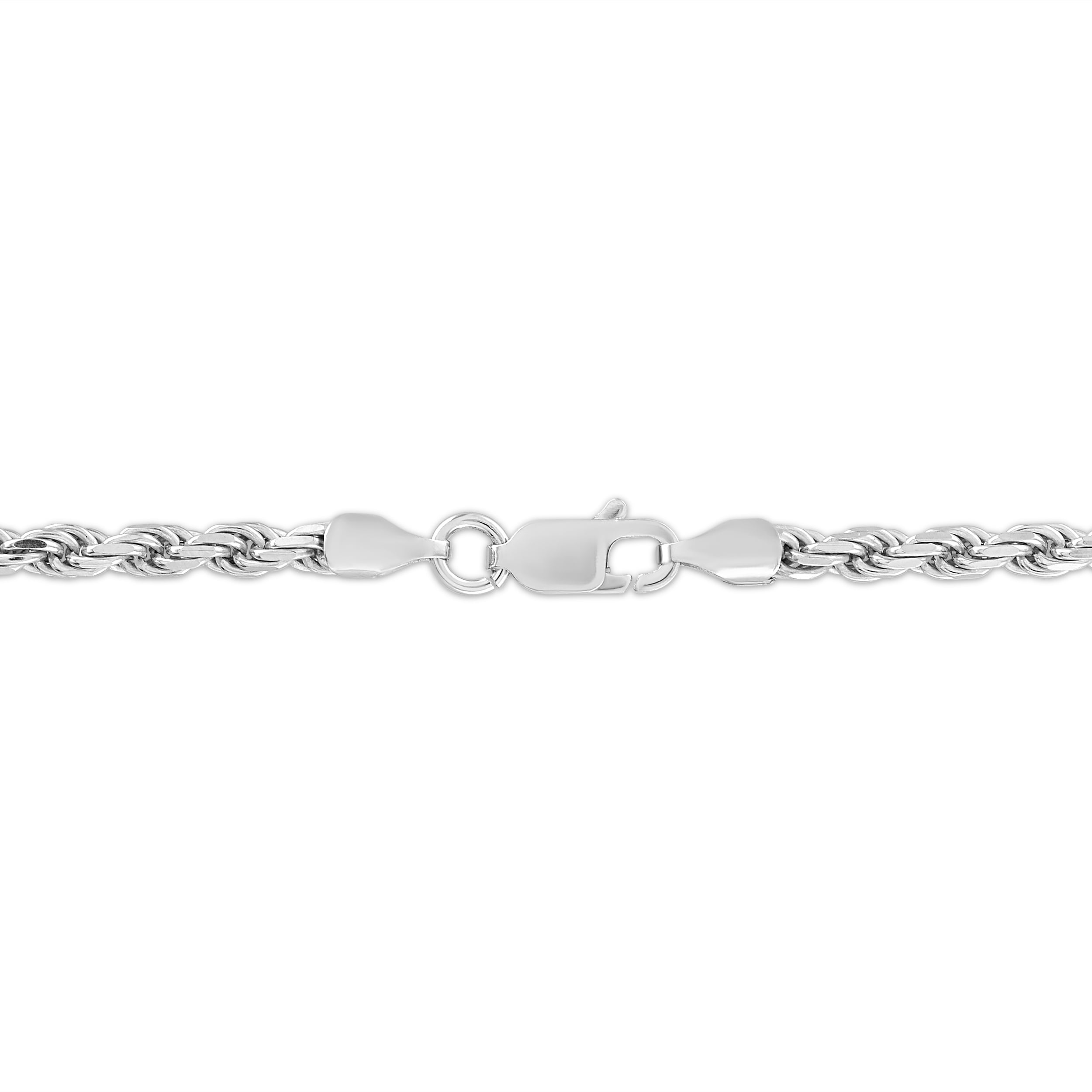 Brilliance Fine Jewelry Italian Sterling Silver 2.8mm Rope Chain Necklace, 22"