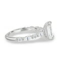 thumbnail image 3 of ESTE ORIGIN 2.00Ct Emerald Cut Moissanite Solitaire Engagement Ring - Marquise & Round Accent Band in 14K White Gold for Women US 9.5, 3 of 8