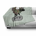 thumbnail image 3 of Indie Soft Flannel Fleece Throw Blanket, Hipster Doodle Funny Sheep with Colorful Spiral Swirls Drawing Style Comic Country, Cozy Plush for Indoor and Outdoor Use, 50" x 70", Multicolor, by Ambesonne, 3 of 6
