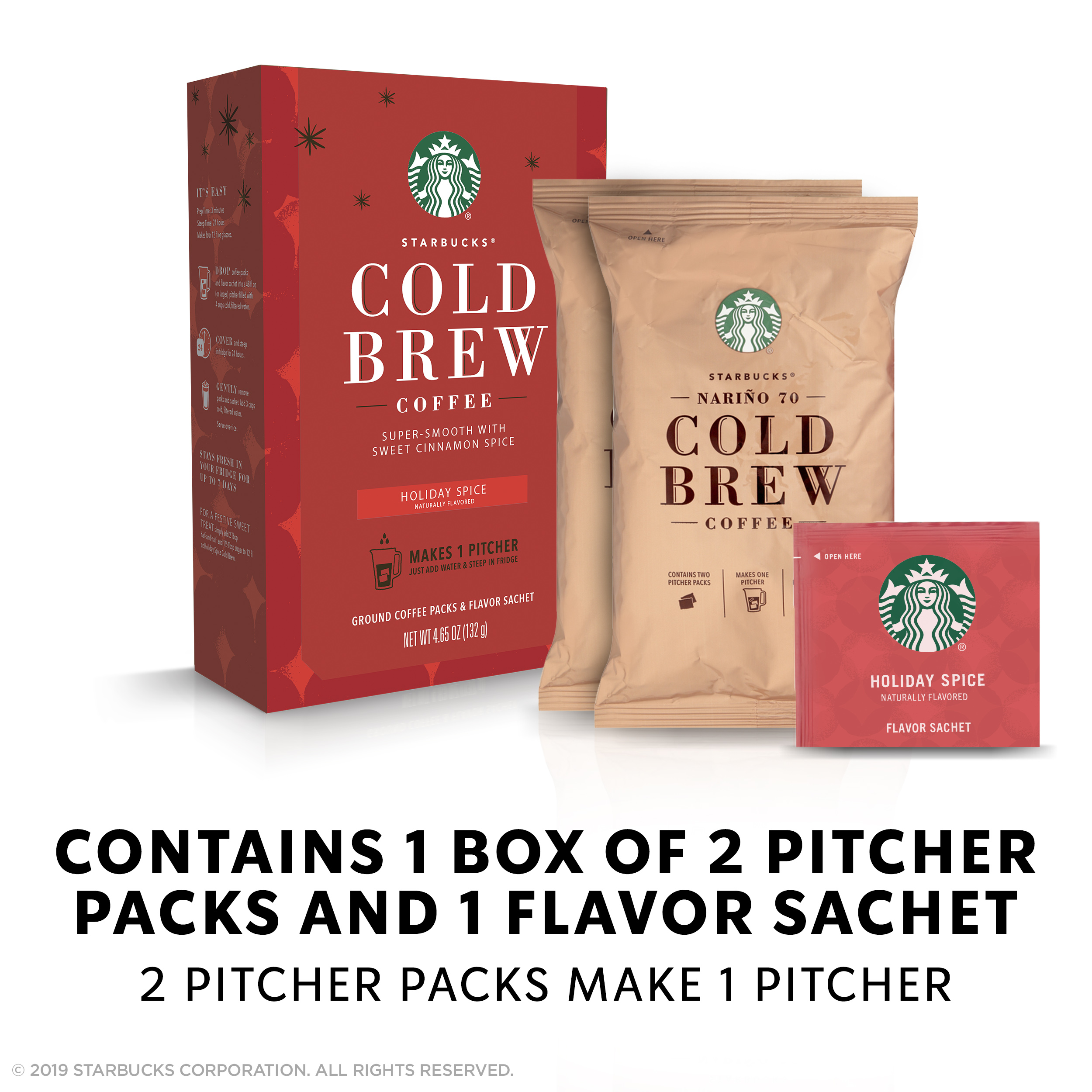 Starbucks Cold Brew Ground Coffee Pitcher Packs, 2 ct / 2.15 oz - Kroger