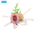 thumbnail image 3 of Uxcell Artificial Corsage Wristlet Flower Wrist Corsage Prom Wristlet for Wedding Party Accessory Coffee 2Pack, 3 of 6