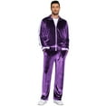thumbnail image 3 of COOFANDY Mens Tracksuit 2 Piece Set Velour Velvet Sweatsuit Jogging Suits Full Zip Jacket Pants Outfits, 3 of 6