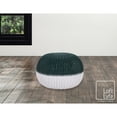 thumbnail image 4 of Loft Lyfe Mylah Round Cotton Pouf Ottoman, Hand Knitted, Foam Beads Filling, Green, 4 of 10