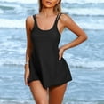 thumbnail image 5 of ylioge Swimsuits for Women Two Piece Built in Bra Tankini with Shorts Ladies Casual Solid Sleeveless Dresses Swimwear Bathing Suits, 5 of 7