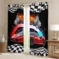 thumbnail image 2 of Homewish Race Car Black Out Curtains,Speed Extreme Sport Curtains Pack of 2 (42x63 Each),Classic White Black Checkered Bedroom Curtains For Boys,Luxury Bedroom Decor, 2 of 6