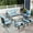 Blue - Swivel Chair+Table+Ottomans, variant on Alpha Joy 5 Seat Outdoor Patio Furniture Set Metal Conversation Set with Swivel Chairs & Table Outside Furniture Sofa Sets for Backyard, Lawn, Deck, Beige