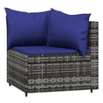thumbnail image 2 of vidaXL 3 Piece Garden Lounge Set with Cushions Grey Poly Rattan, 2 of 5