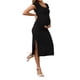thumbnail image 2 of Vestidos de maternidad ajustados y con abertura para mujeres INSPIRE CHIC, vestido de embarazo de punto acanalado para sesión de fotos, pequeño, negro, 2 of 6