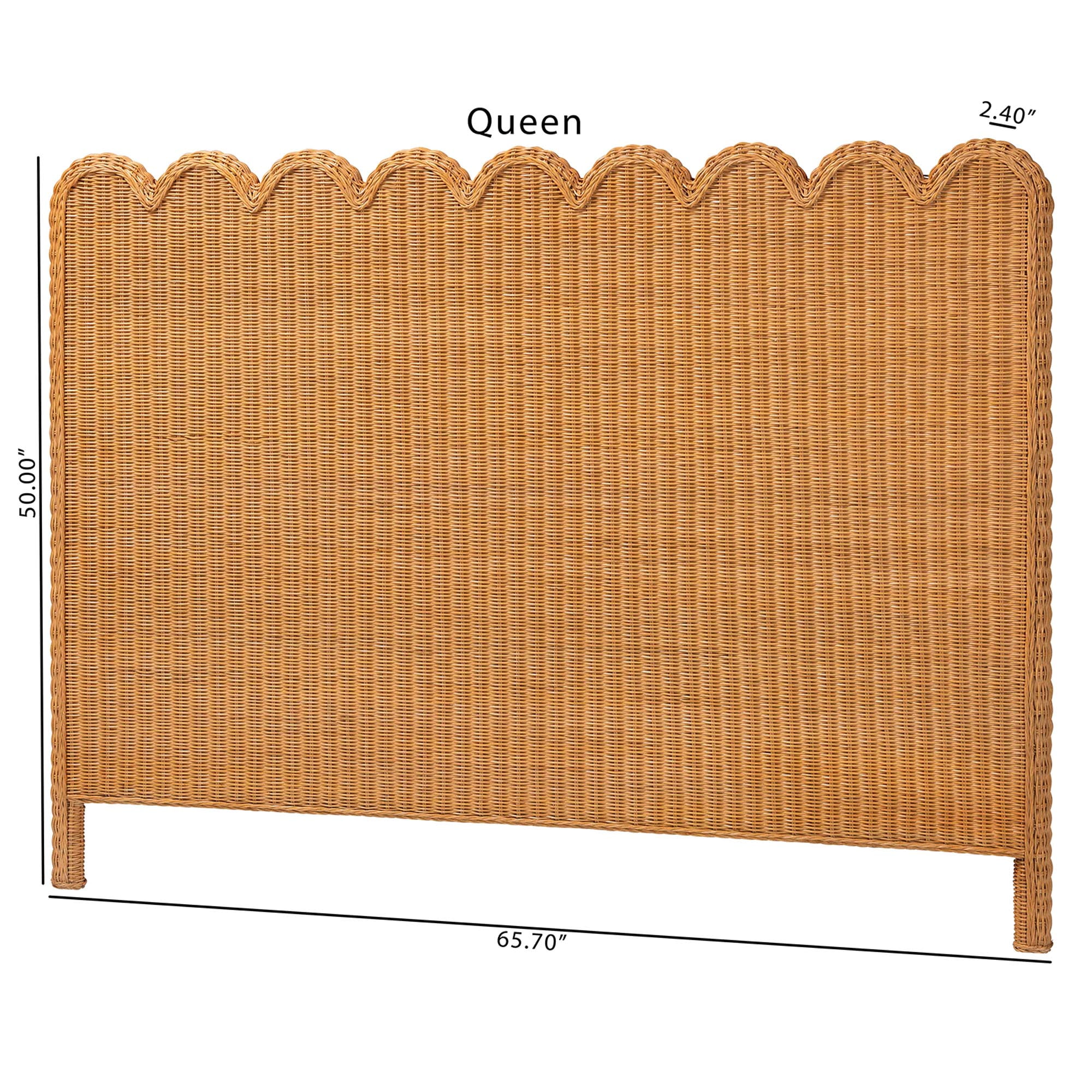 bali & pari Maritza Boho Standalone Headboard, King, Light Honey