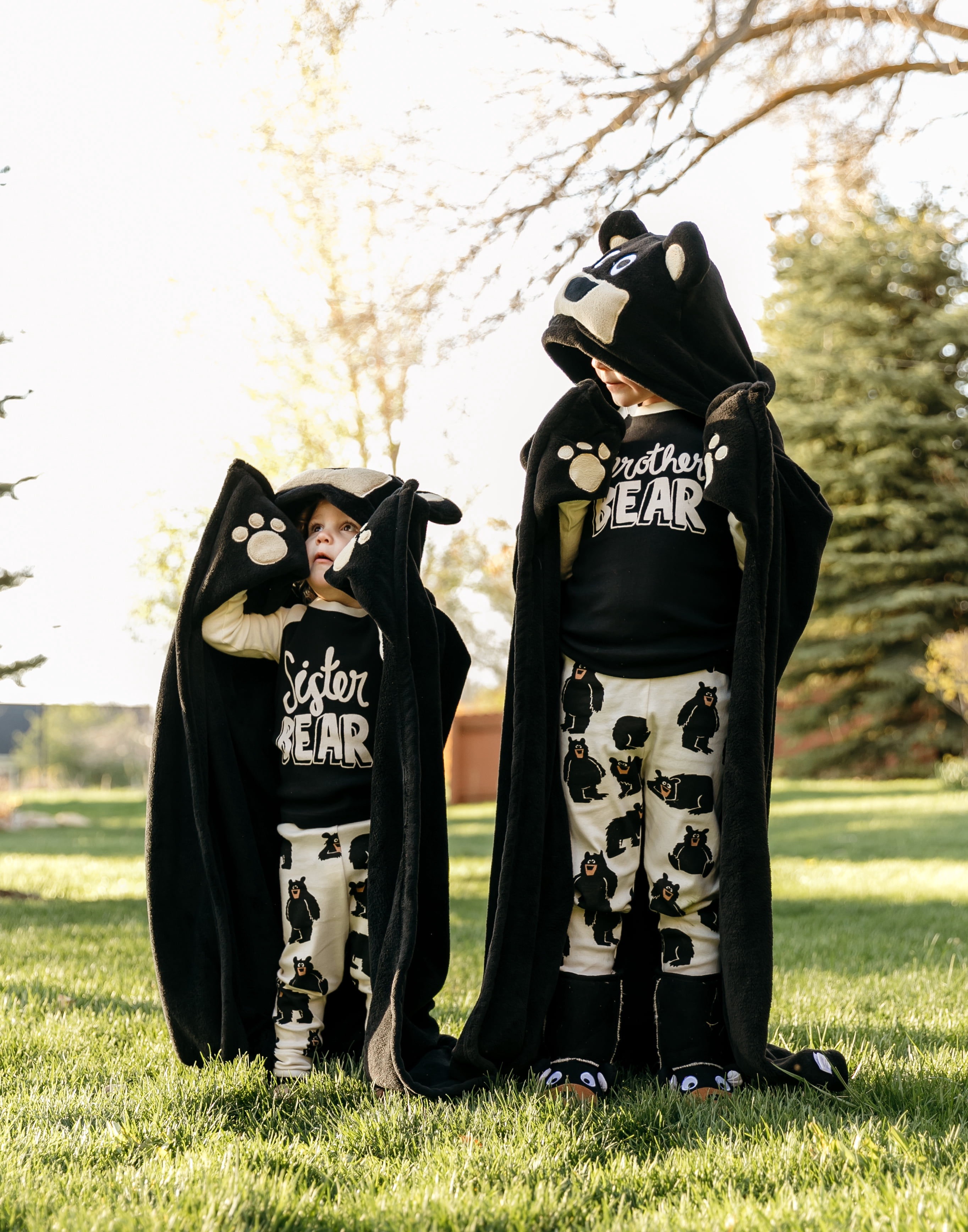 LazyOne Wearable Hooded Blanket for Kids, Animal Hooded Blanket (Bear Blanket)
