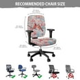 thumbnail image 7 of FKELYI Peach Floral Cardinal Bird Print 2 Piece Office Chair Covers for Home Decor Washable Computer Chir Slipcover Desk Chair Protective Covers for Backrest & Cushion, 7 of 7