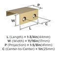 thumbnail image 3 of Amerock Streamline Tab 1-3/4 inch (44mm) Length Champagne Bronze Cabinet Finger Edge Pull, 10 Pack, 3 of 4