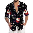 thumbnail image 3 of Playeras Deportivas Para Hombre, Camiseta De Manga Corta Con Solapa Y Estampado Digital 3D De Papá Noel Navideño, 3 of 7