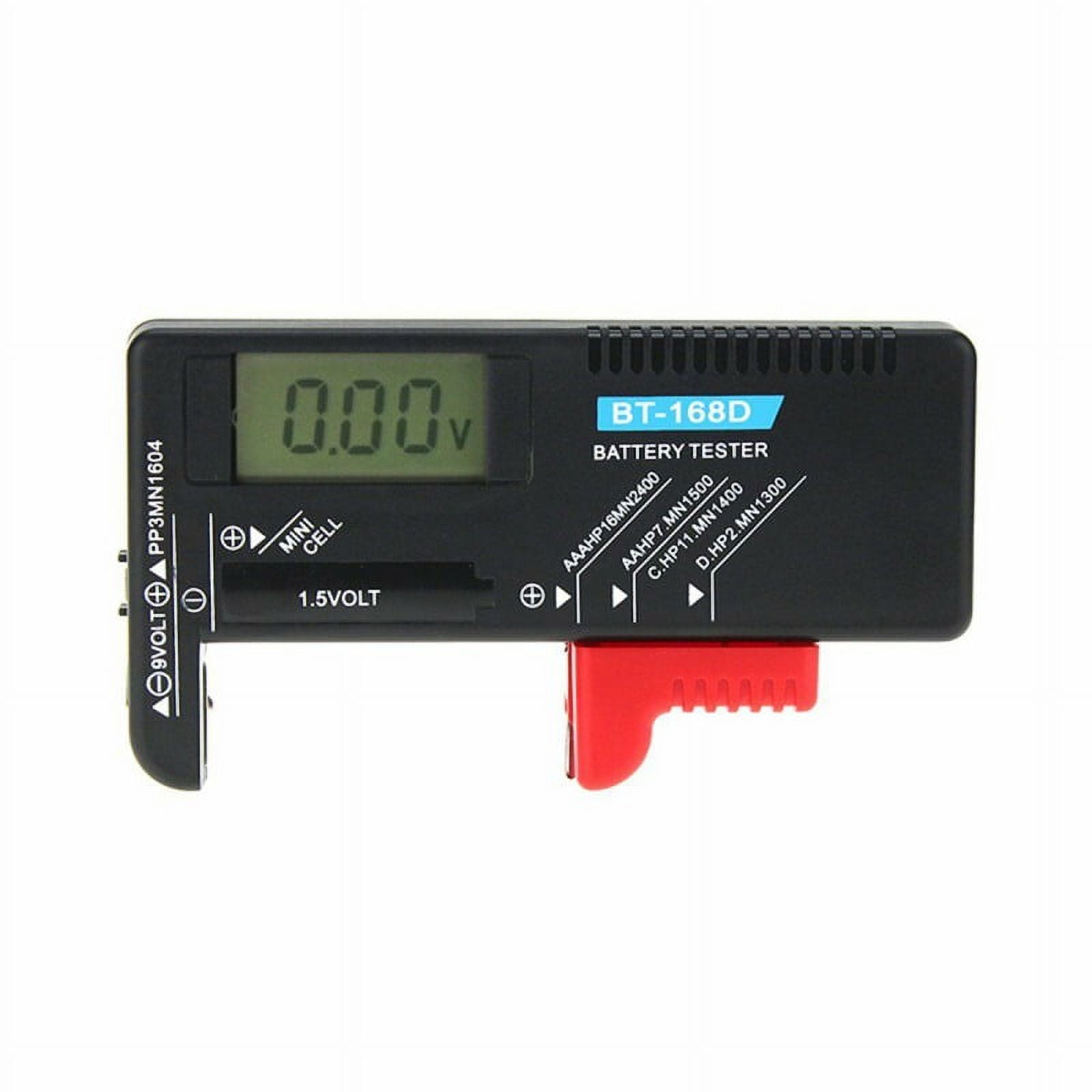 Battery Tester, Universal Battery Checker Small Battery Testers for AAA AA  C D 9V 1.5V Button Cell Household Batteries Model BT-168D 