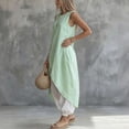 thumbnail image 5 of Guluxicc 2 Piece Womens Outfit Sets Crew Neck Asymmetric Hem Tank Top Elastic Cuff Harem Pants Outfits for Casual, 5 of 5