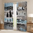 thumbnail image 2 of Castle Fairy Rustic Camping Quote Black Out Curtains for Campers, Retro Camper Print Curtains Pack of 2 (42x63 Each) for Bedroom, Blue Gray, 2 of 6