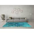thumbnail image 3 of Ahgly Company Indoor Round Oriental Turquoise Blue Industrial Area Rugs, 6' Round, 3 of 4