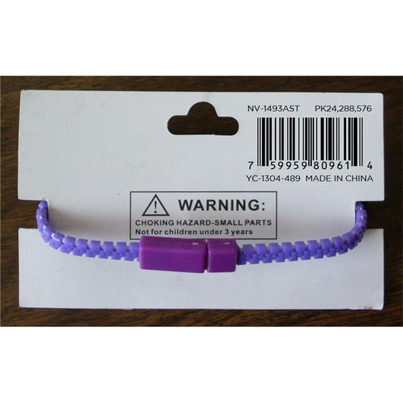 Nu-Image International BA-1493AST Zipper Bracelets, 24 Piece