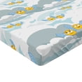 thumbnail image 2 of Ambesonne Flying Emoji Fitted Sheet, Fantasy Sky Wing Faces, Full Size, Grey Teal Mustard Blue, 2 of 3