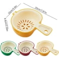 thumbnail image 3 of Cozival Cute Double Layer Colander Strainer Bowl, Detachable Small Plastic Fruit Vegetable Washing Basket with Handle and Hanging Hole, BPA Free Food Grade Berry Strainer for Kitchen（Multicolor）, 3 of 5