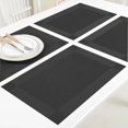 thumbnail image 2 of Black Dining Table Mats Placemats PVC Set of 4 - Heat-Resistant, Washable, 2 of 4