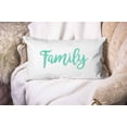 thumbnail image 2 of Vargottam Handmade Cushion Covers Decorative Embroidered Boho Canvas Pillow Cover- Family Embroidered Throw Lumbar Pillow Case- Farmhouse Decor - 12 x 20 inches | White, 2 of 6