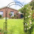 thumbnail image 4 of Metal Garden Arch W55'' x H94.5'' Garden Arbor Trellis Climbing Plants Support Rose Arch Outdoor Arch Black, 4 of 6