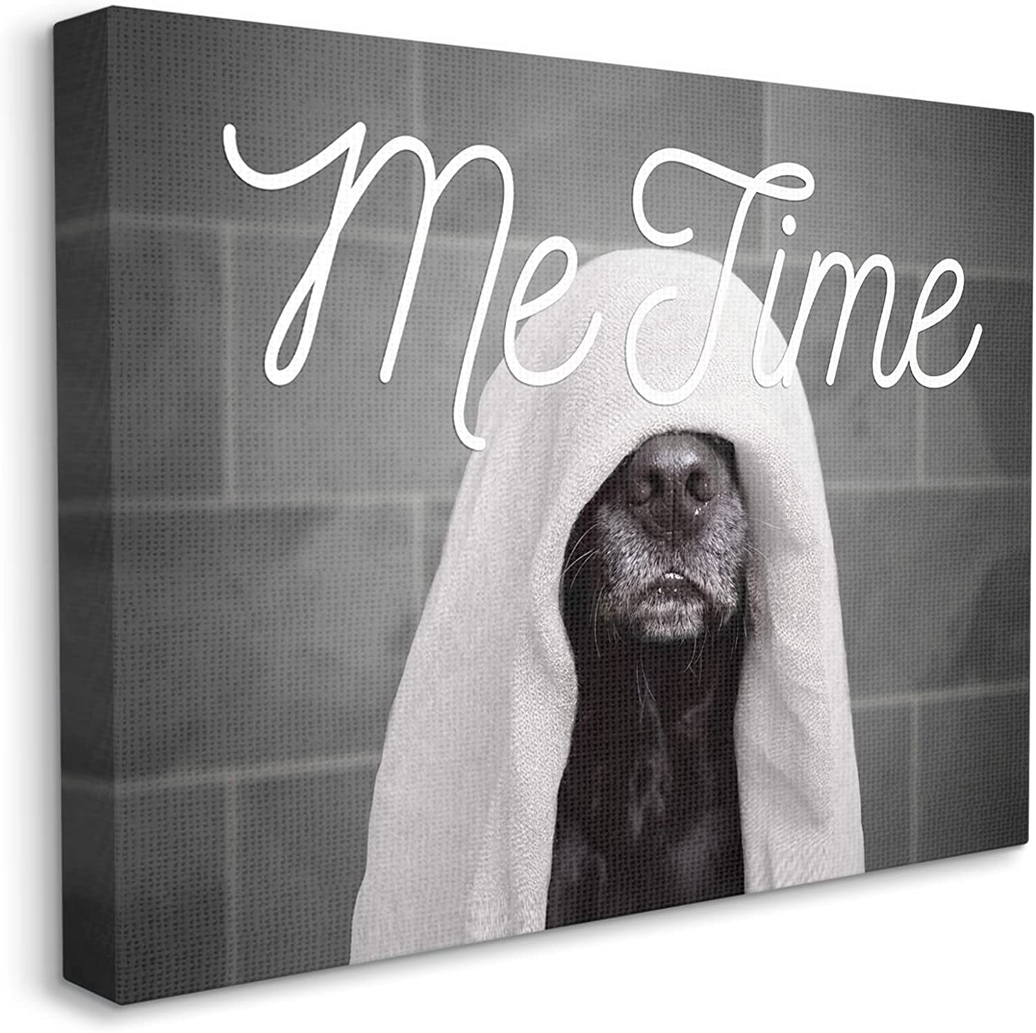 Stupell Industries Me Time Pet Dog Bathroom Portrait Graphic Art Gallery Wrapped Canvas Print Wall Art, 30x24, By Adobe Stock
