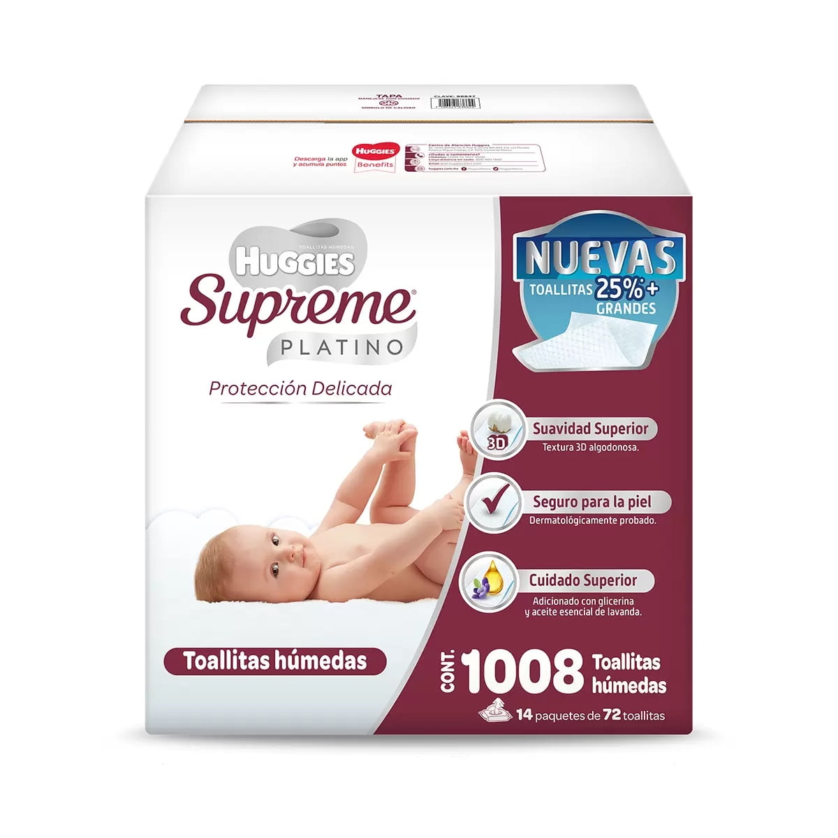 Toallitas Huggies Supreme Platino para Bebe 1008 pzs Walmart en
