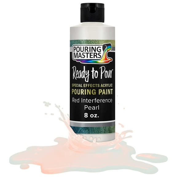 Pouring Masters Red Interference Pearl Special Effects Pouring Paint - 8 Ounce Bottle - Acrylic Ready to Pour Pre-Mixed Water Based for Canvas, Wood, Paper, Crafts, Tile, Rocks and More