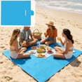 thumbnail image 2 of 59''x79'' Sandproof Waterproof Picnic Blanket, Beach Mat for Outdoor Camping Hiking Park, Portable with Tote Bag, Non-stick Sand & Grass, Foldable for Indoor Outdoor Use, Blue, 2 of 7