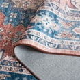 thumbnail image 5 of SAFAVIEH Arizona Reannon Oriental Polyester Machine Washable Area Rug, Blue/Rust, 6' x 6' Round, 5 of 7