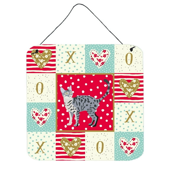 California Spangled 1 Cat Love Wall or Door Hanging Prints Red