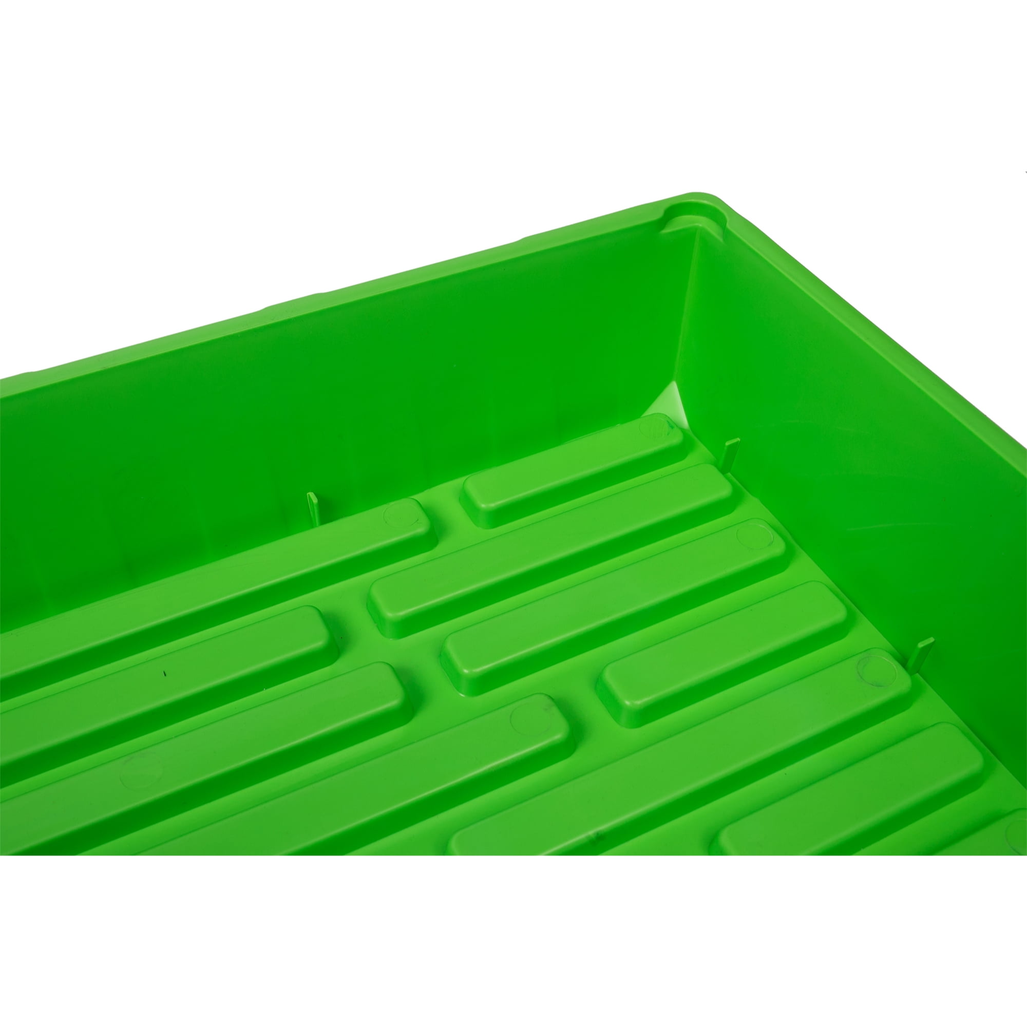 SUNPACK 10” x 20” Mega Plastic Seed Starting Tray, Green, 2.5” - No Drainage Holes, Ideal for Greenhouses or Indoor Gardening - Made of Thick, Strong Plastic
