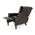 thumbnail image 3 of GDF Studio Elizabeth Contemporary Tufted Wingback Pushback Recliner, Brown and Dark Brown, 3 of 8