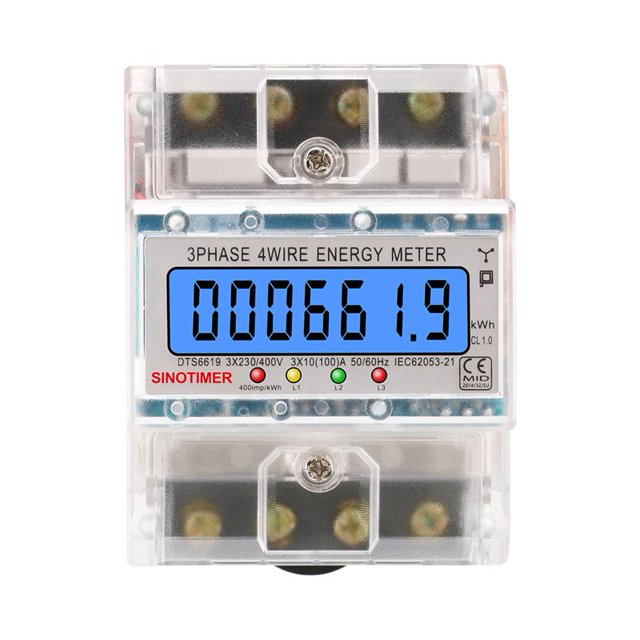 5uds. Contador Trifásico 4 Hilos Eléctrico AC 3*230/400V KWh (carcasa transparente)