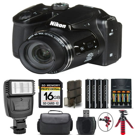 Nikon COOLPIX B500 Camera 40x Optical Zoom + Flash + Case - 16GB Kit Bundle (International Version)