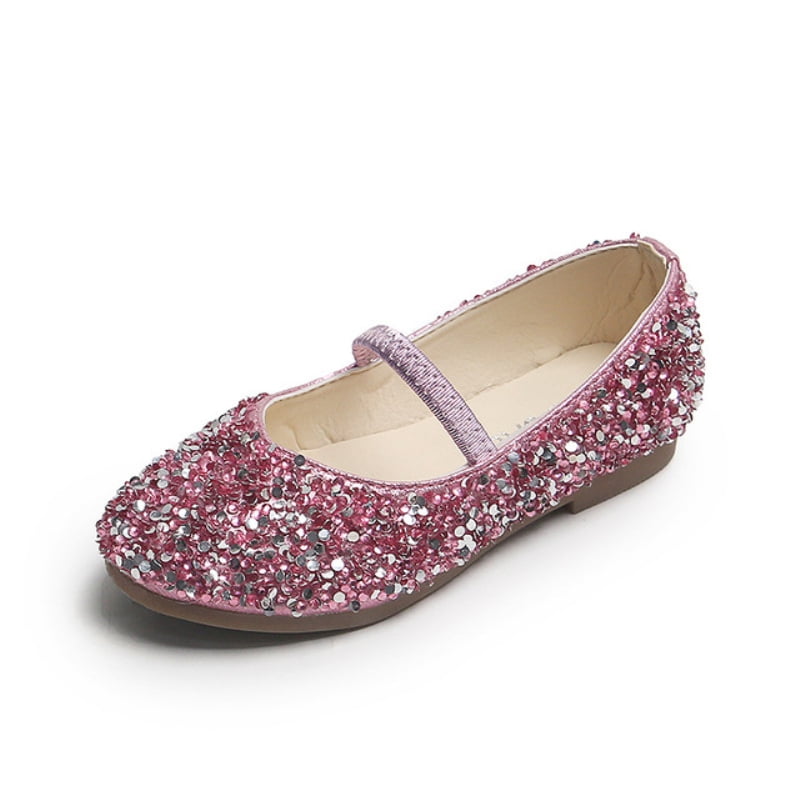 Girls Leather Princess Shoes KID Leather Sequined Children Dress